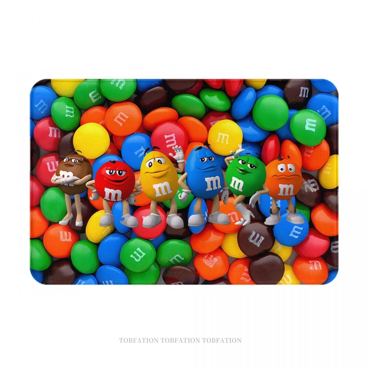 

M Candy Chocolate Non-slip Doormat Bath Kitchen Mat Prayer Carpet Flannel Modern Decor