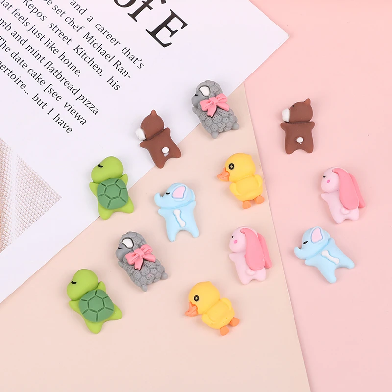 

10Pcs Car Ornaments Mini Sleeping Cute Animals Bear Rabbit Sheep Turtle Resin Decoration Car Motorcycle Bike Decor Ornament