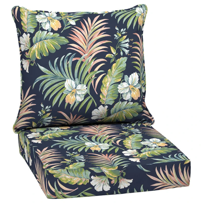 

Outdoor Deep Seating Cushion Set 24 x 24, Simone Blue Tropical