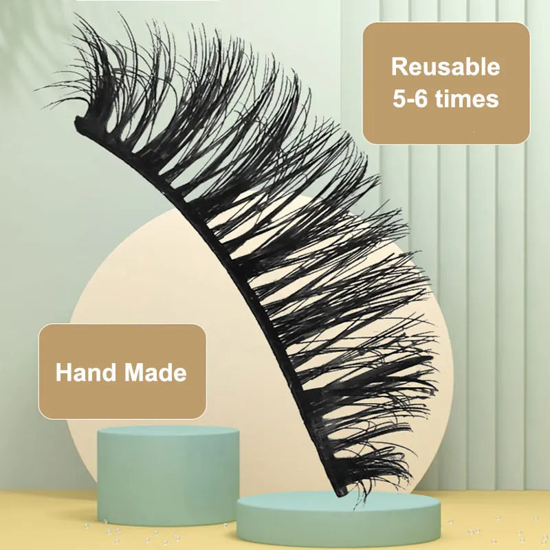 

10 Pairs 3D False Eyelashes Fluffy Soft Natural Curl Eyelash Extension Reusable Lashes Daily Dating Eye Makeup Tools For Women