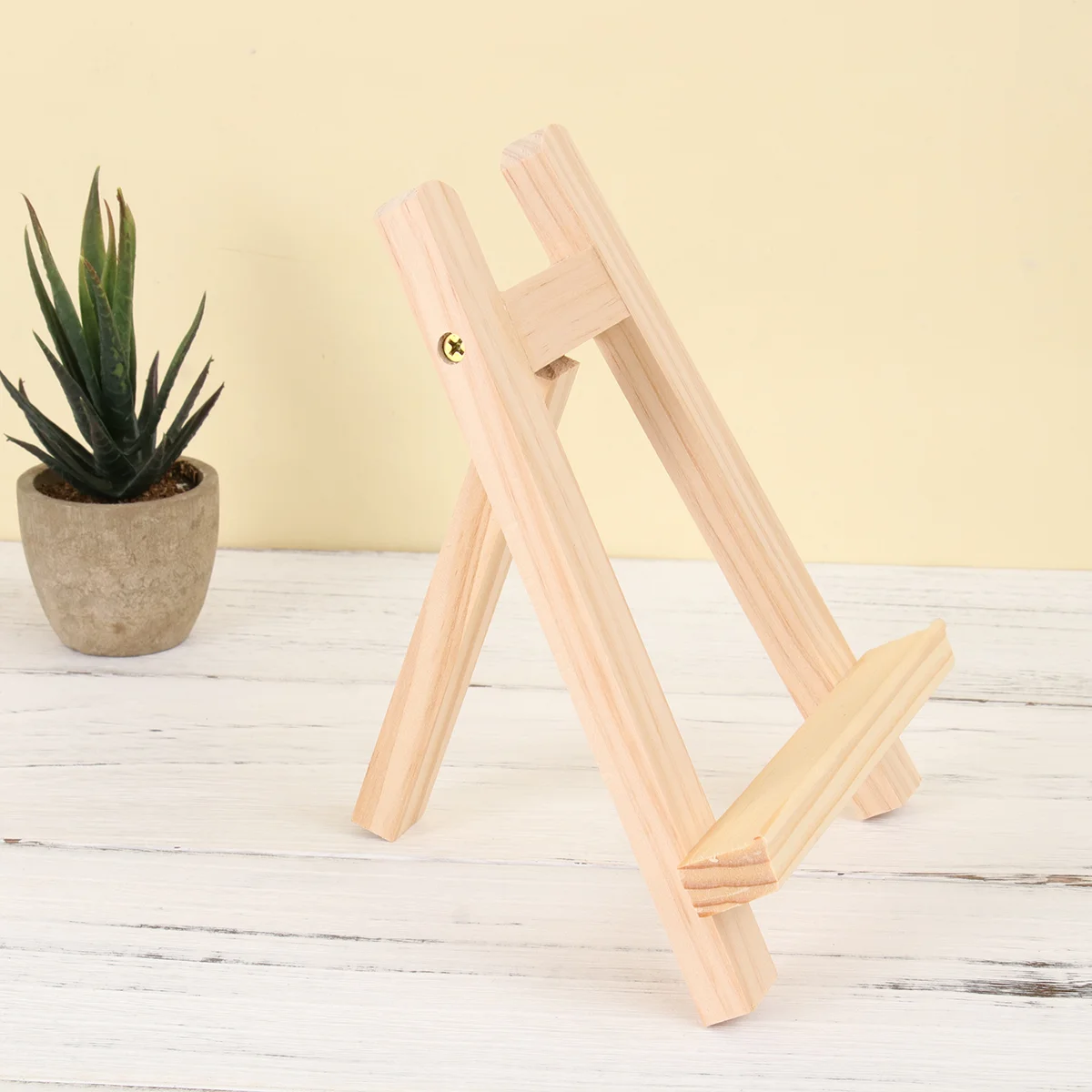 

2 Pcs Mini Wooden Stand Photo Frame Tripod Small Easel Triangle Support Bracket Bamboo Painting Child Table Top Easels