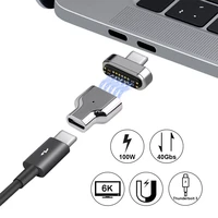 magnetic pd 100w fast charging adapter 6k 24pins type c connector usbc adapter straight head 40gbps converter for ipad macbook