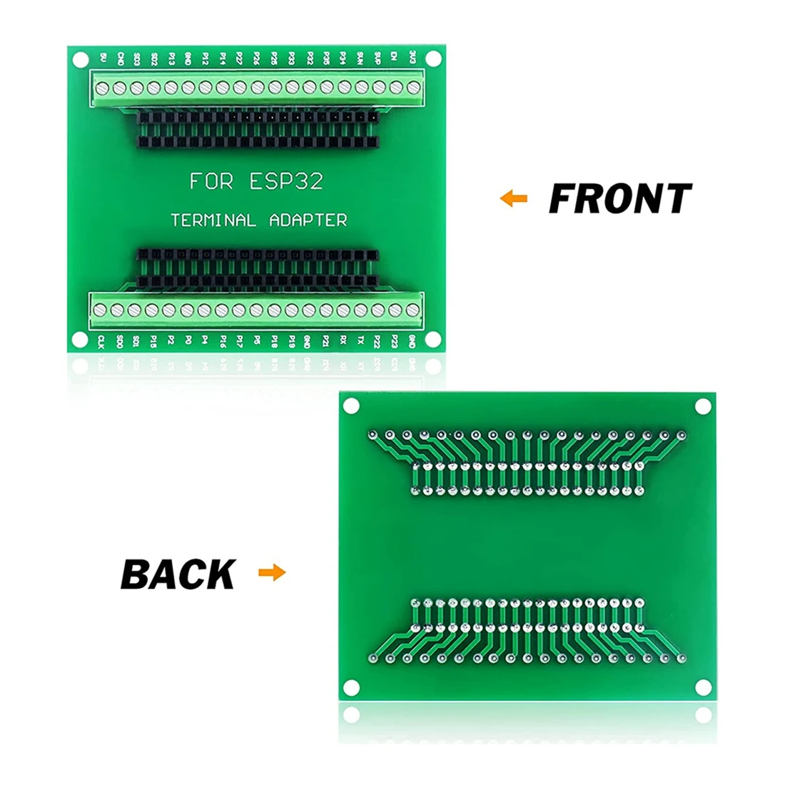 Фото ABGN 2 шт. платы-адаптеры GPIO 1 на 2 для 38-контактной узкой версии платы разработки микроконтроллера ESP-32 №1