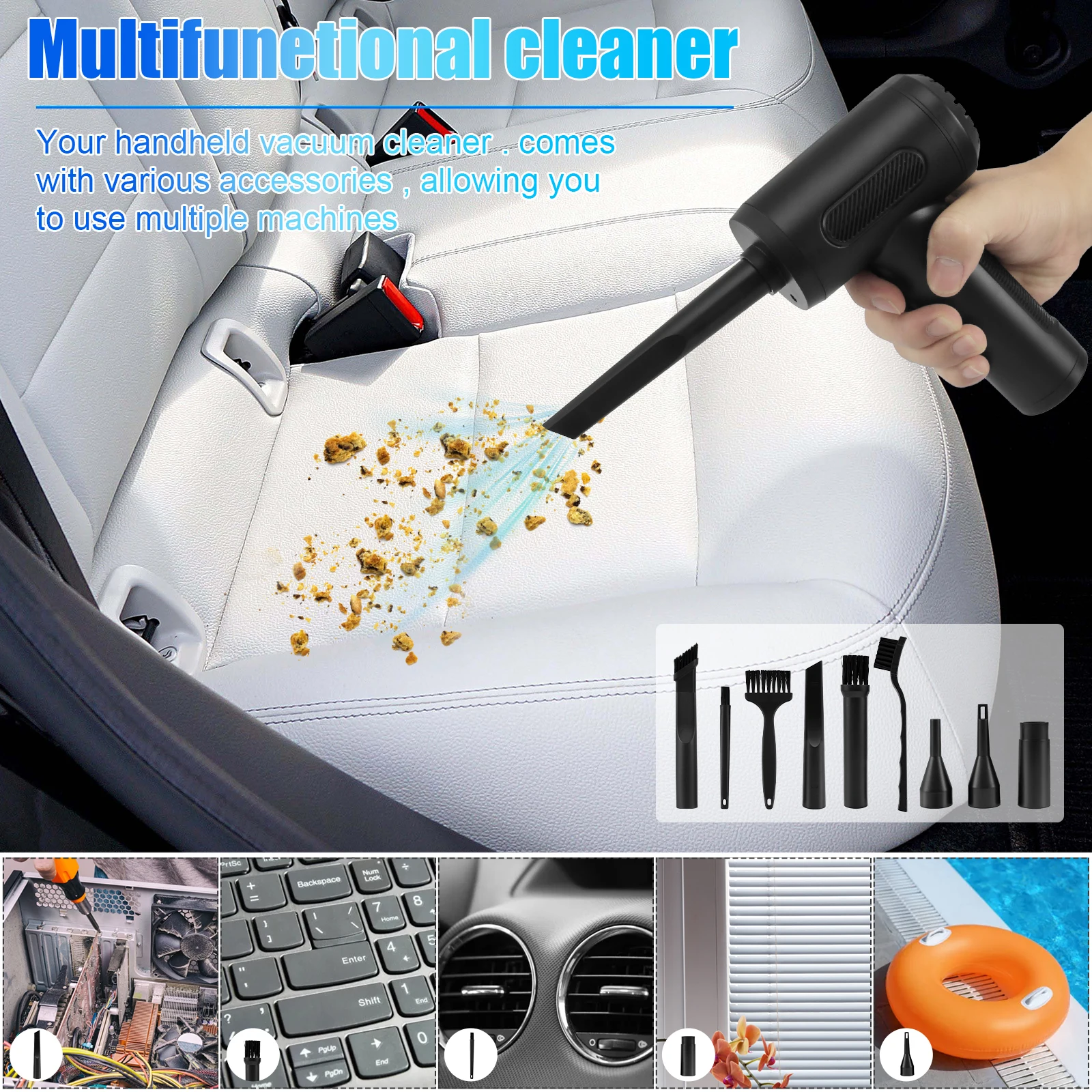 Беспроводной автомобильный пылесос 68 Вт 6300 Па