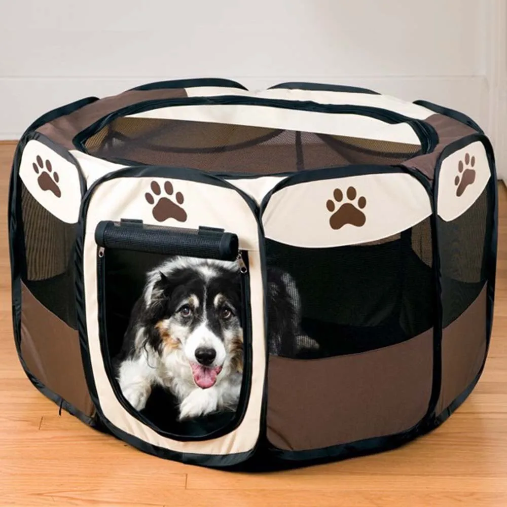 

Portable Dog Playpen Foldable Waterproof Pet playpen Air Mesh Playpen and Exercise Pen Tent House Playground for Small Dogs Cats