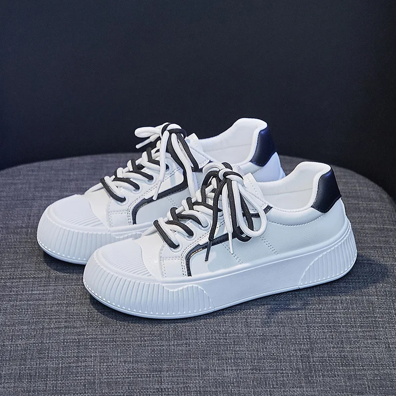 

Кроссовки женские на толстой подошве, модная повседневная обувь для молодых девушек, белые