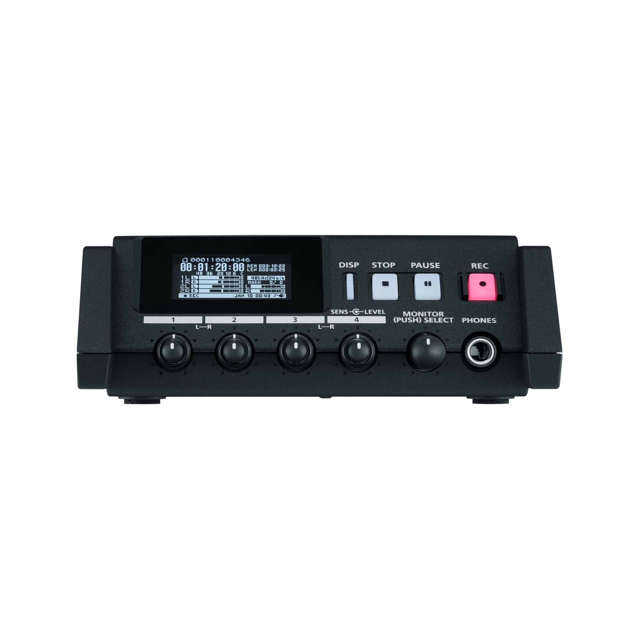 Roland R-44 Professional compact high-density four-track recorder Built-in microphone and monitor speakers 48V phantom power |