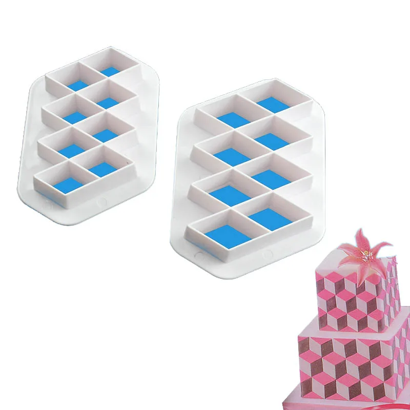 

2Pcs Diamond Fondant Cake Cookie Fudge Cutting Mold Biscuits Pastry Ice Chocolate Candy Stamp Decoration Kitchen Baking Tools