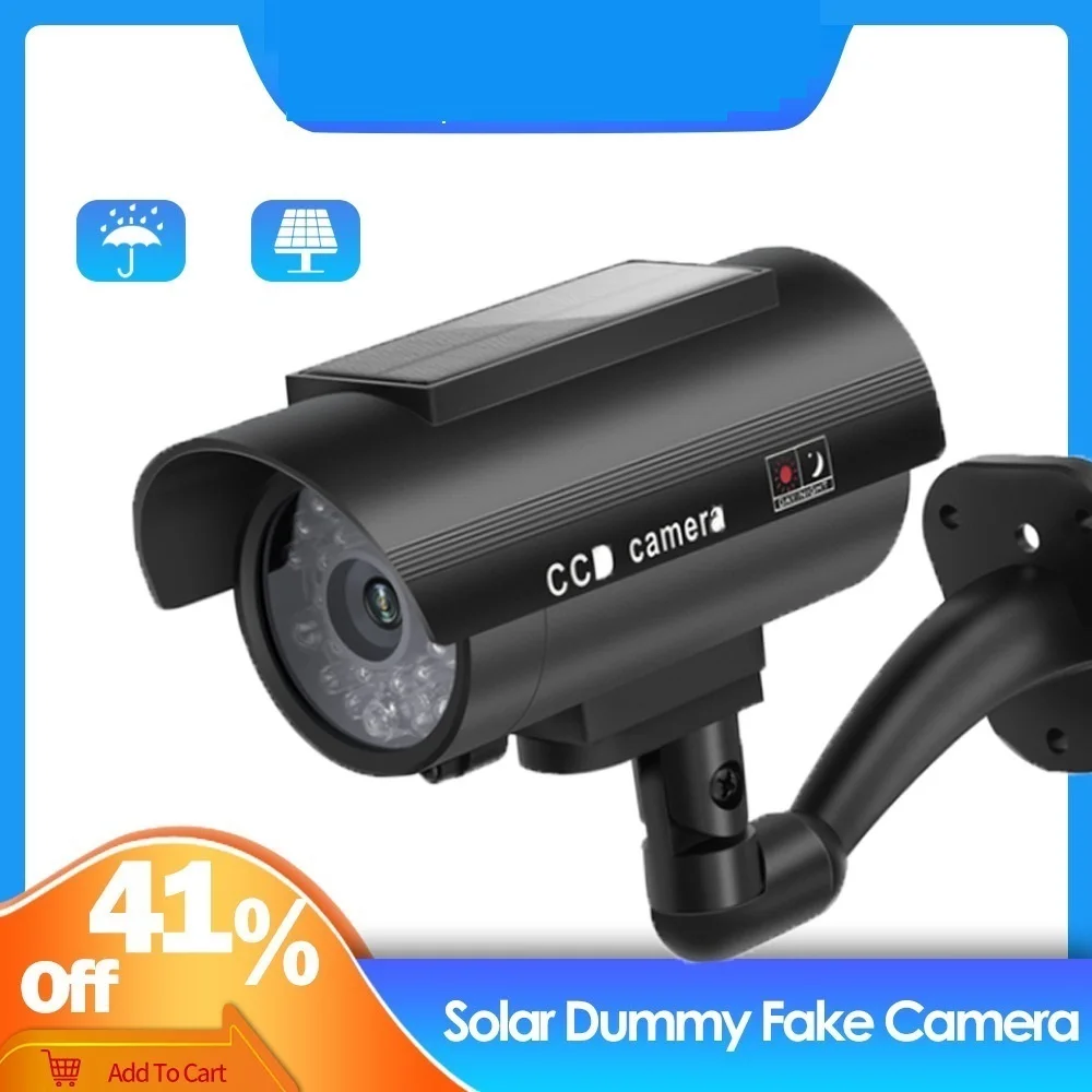 

Solar Power Dummy Camera Outdoor Indoor Bullet LED Light Monitor Security Waterproof Fake Camera CCTV Surveillance Camera