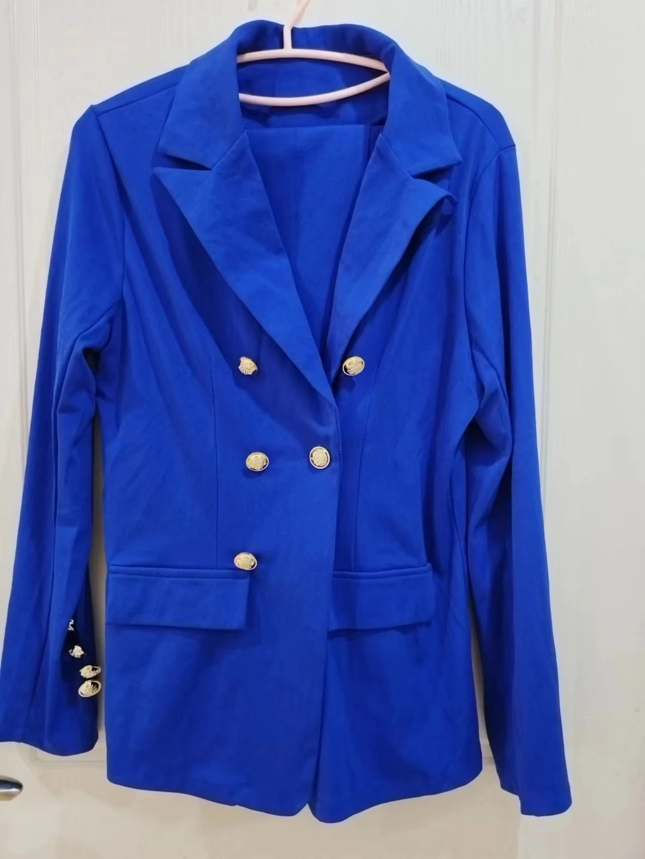 Orange Woman's  2 Piece Set 2023 New in Casual Business Double Breasted Blazers Jacket Pants Elegant Ladies Formal Pant Sets