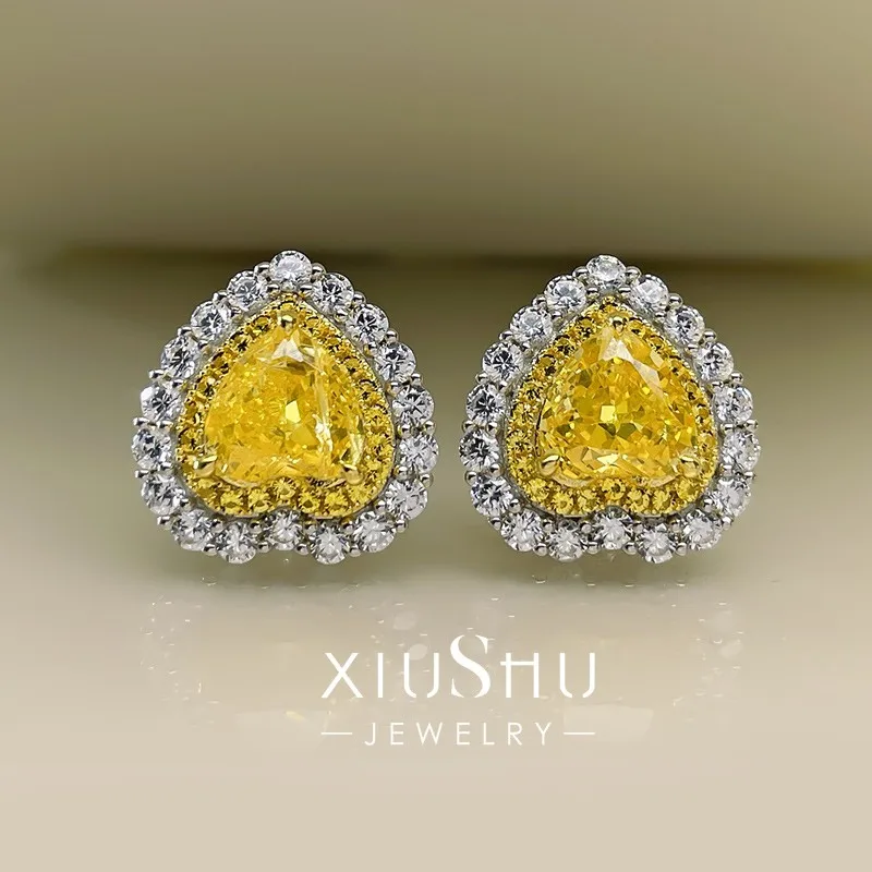 

Gaoding бриллиантовые серьги в виде серебряной пудры, женская любовь, редиан, измельченный лед, импортная высокоуглеродистая Бриллиантовая те...