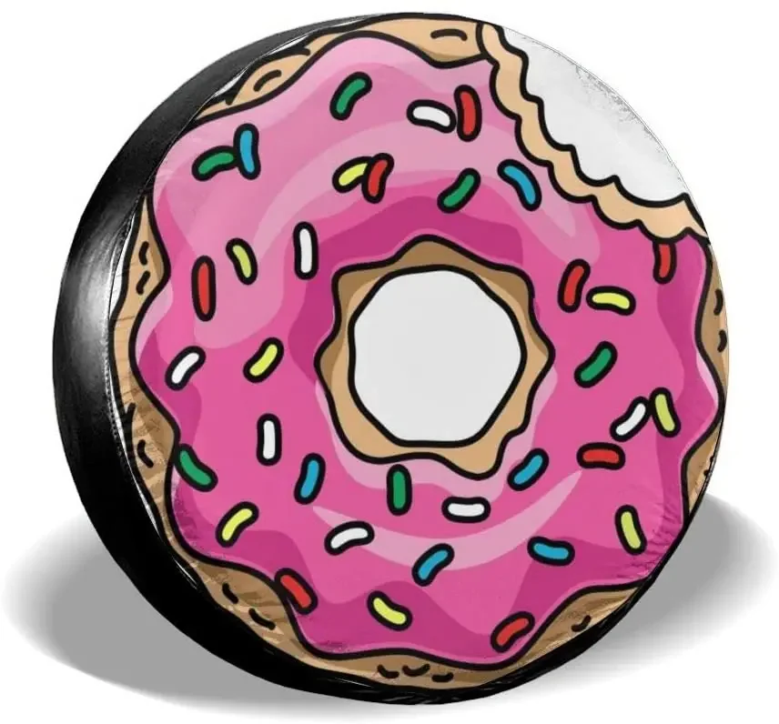 Чехлы для запасных колес Delerain Colorful Bitten Donut водонепроницаемые пыленепроницаемые