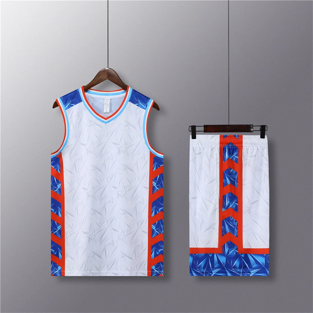 Summer New Adult Youth Training Basketball Set Xs-5Xl Custom College Team Basketball Set Breathable Sports Quick Drying Jersey