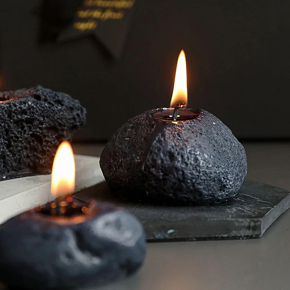 

Black candle Lunar scented candles creative bedroom Home decoration Candles home gifts souvenir spherical moon candles for home