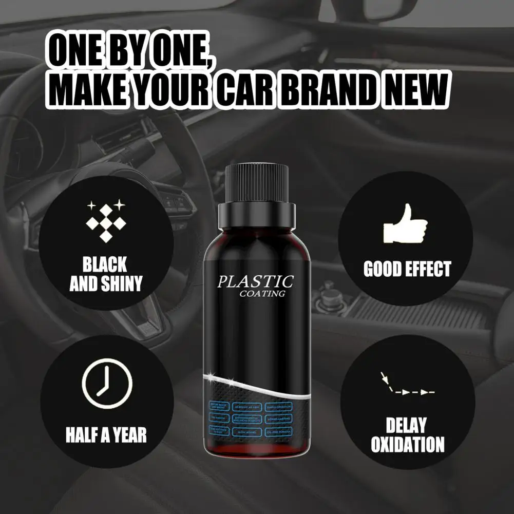 

50ML Plastic Refurbish Agent Car Maintenance Cleaning Agent Leather Refresher Dustproof Renovated Car Refurbishing Tool