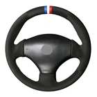 Черный маркер из искусственной замши, ручная строчка, мягкая искусственная кожа для Peugeot 206 1998-2005 206 SW 2003-2005 206 CC 2004 2005