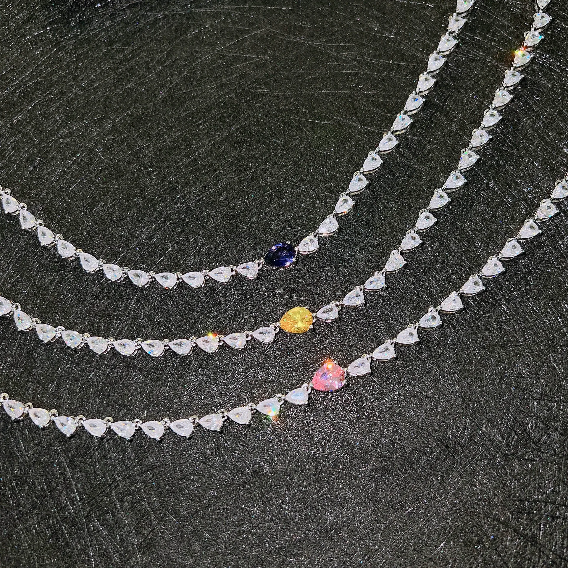 

New Original Design Chocker Necklace Luxury Jewelry Full Diamond Water Drop Necklace Women Gifts Anniversary Party