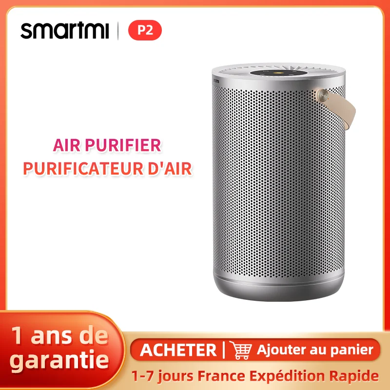 Purificatore D'Aria Smartmi P2 Per La Casa, Design Cordless, Particelle 260 M3/H Cadr, Eesy Da Gestire, Display Della Qualità Dell'Aria In Tempo Reale