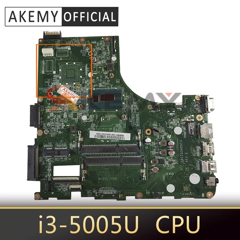 

Akemy Laptop Motherboard For ACER Aspire E5-471 i3-5005U Mainboard DA0ZQ0MB6E0 SR27G DDR3