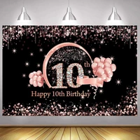 rose gold 10 photo backdrop gilrs happy birthday party ten balloon decoration boy photography backgrounds banner