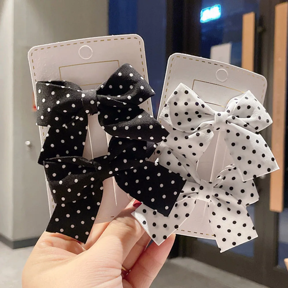 

2PCS/SET Polka Dots Hair Bows with Clip for Girls Hairpins Boutique Barrettes Headwear Cute Kids Hair Accessories Children Gifts