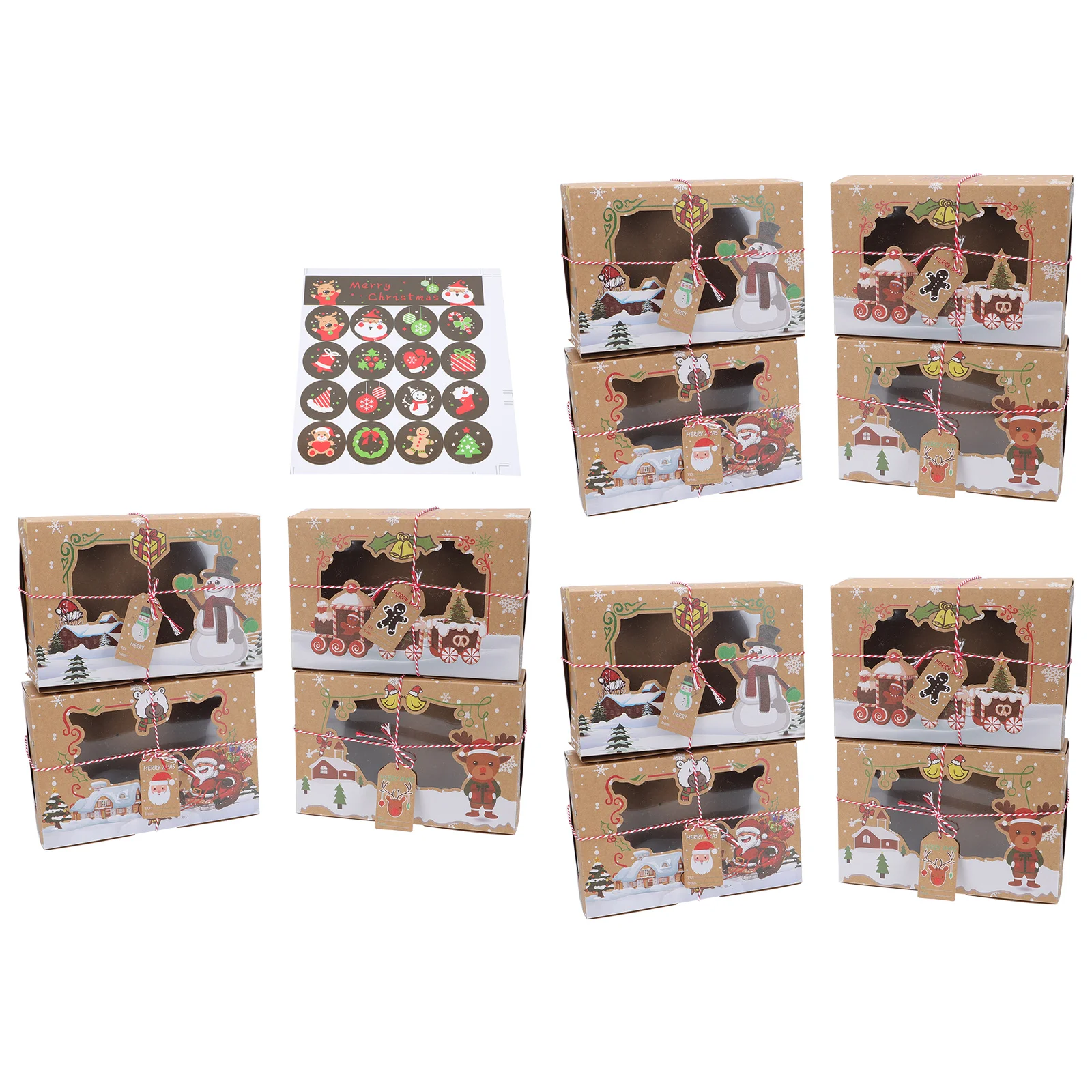

Christmas Box Boxes Party Cookie Favorscandy Gift Holiday Paper Biscuit Jewelry Wrapping Supplies Packaging Treats Case Wedding