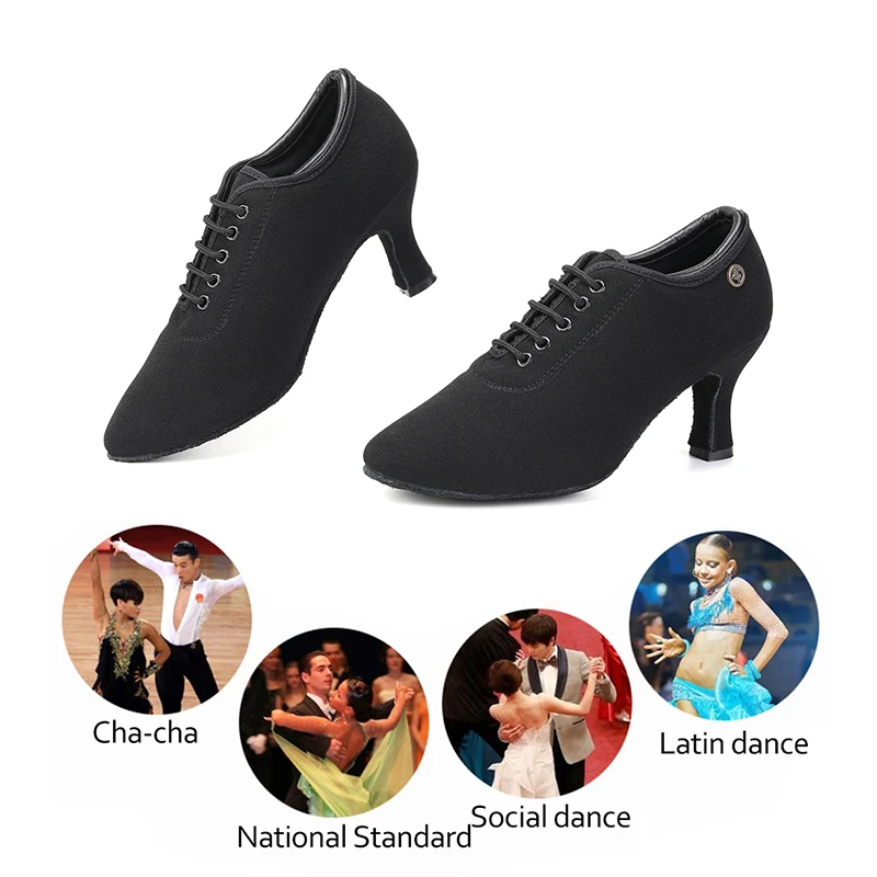 SWDZM Dance Shoes For Women Rubber Sole Black Closed Toe Modern Dance Shoes Ballroom Tango Latin Shoes For Ladies Free Shipping