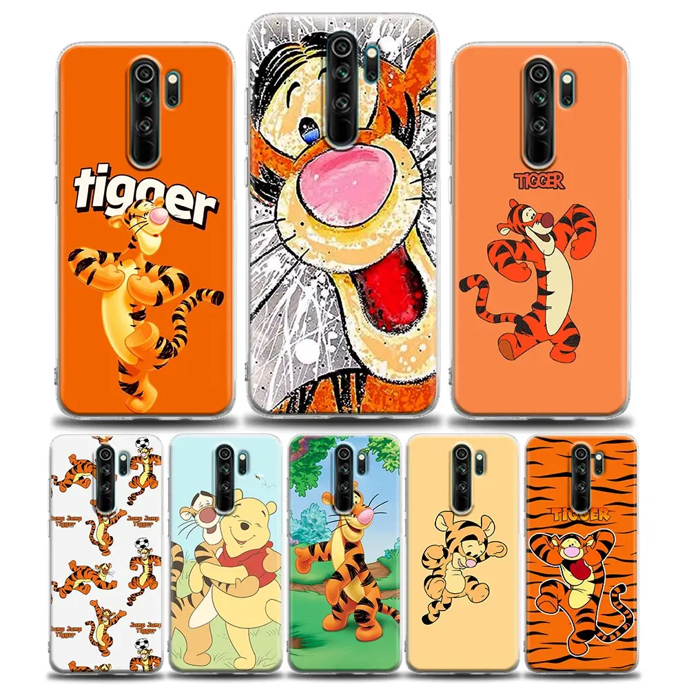 

Clear Phone Case for Xiaomi Redmi Note 12 11 10 9S 9 8 Pro Max 11S 10S 7 10C 9A 9C 9T Back Cover Cute Cartoon Jump Jump Tigger