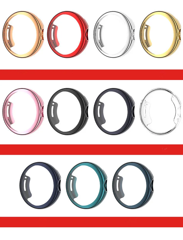 Мягкий защитный чехол из ТПУ на весь экран для Google Pixel Watch 1/2/3 41 мм с покрытием в