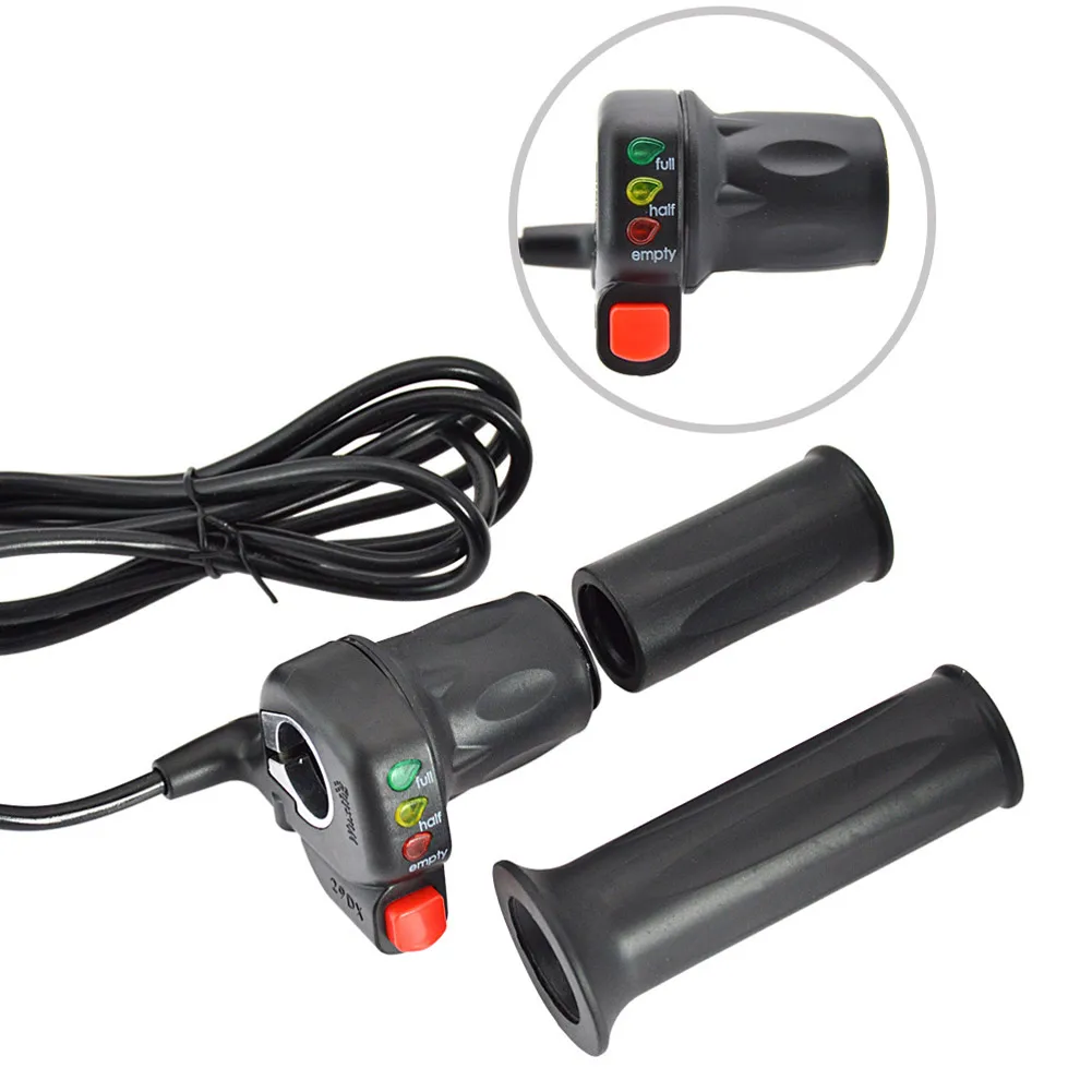 

1Sets Bike Throttle 36V/48V Electric Bike Scooter Throttle With Power Display Ebike Right Hand Accelerator Replacement Parts