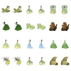 Серьги-Клипсы из акриловой смолы, клипсы с персонажами Диснея, лягушки, принцессы, Тиана, для девочек, женщин, дизайнерские подарочные украшения, DIY394