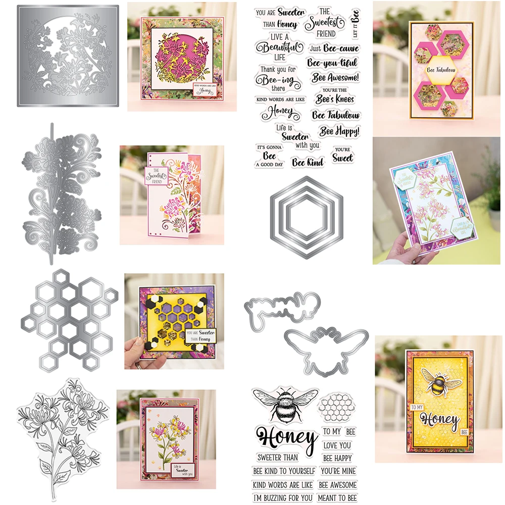 Коллекция вырубных штампов Honeysuckle вырезанные штампы Honeytbee для самостоятельной