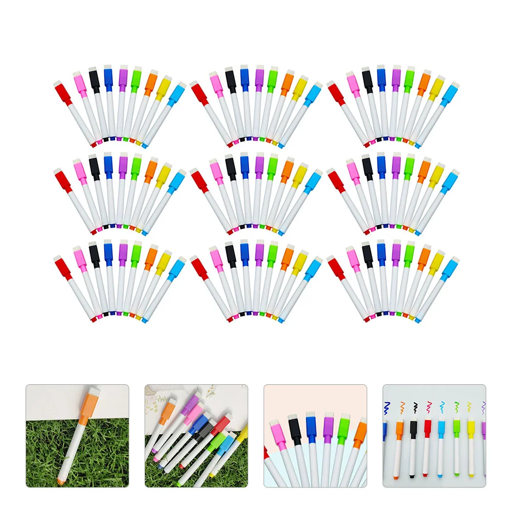 90 Pcs Wipe Marking Pen Brush Glass White Boardsss Dry Erase Whiteboard Marker School Magnetic Plastic Child Erasable