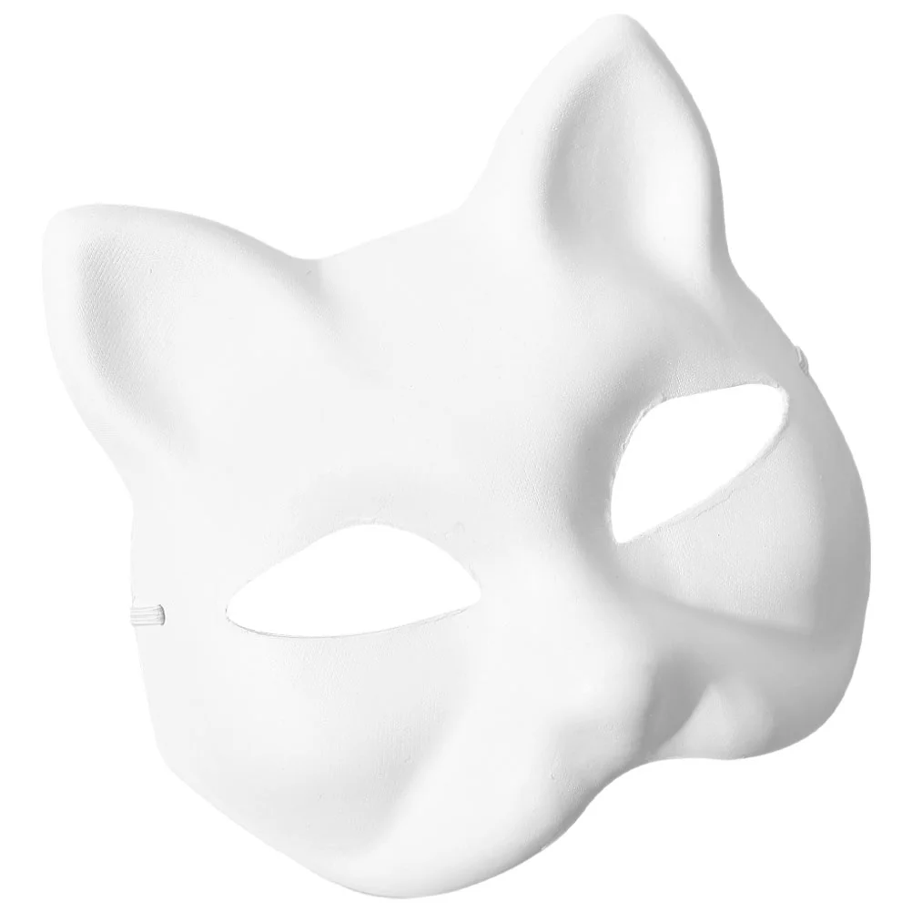 Blank Hand Drawn Mask Plain to Paint DIY Paper Masks Cosplay Halloween Party White Unpainted Masquerade Accessories