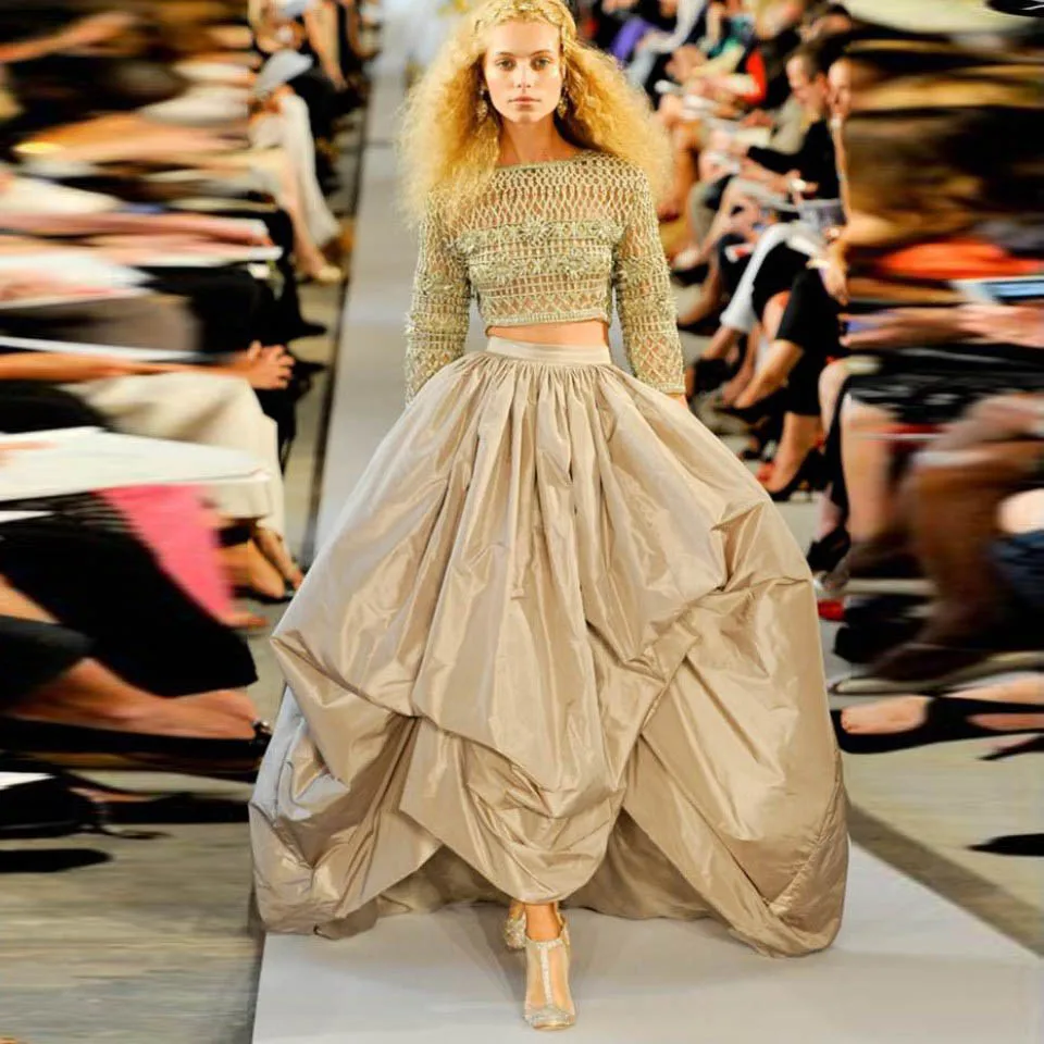 Comprimento de Alta Saias Chiques Maxi Khaki Personalizado Moda Saia Longo Cetim Chão Qualidade Longa