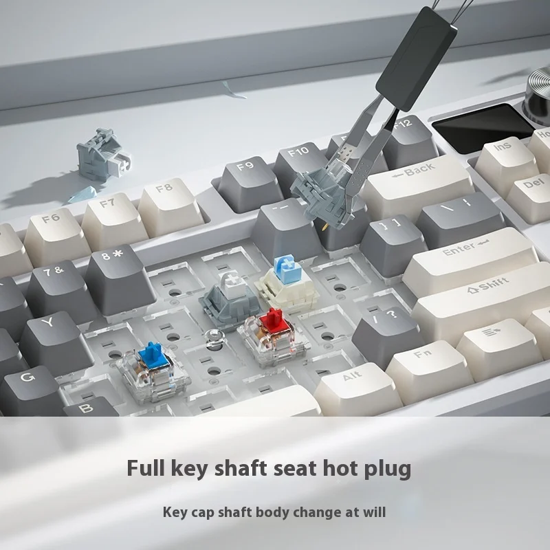 LT84Third Mock Examination Беспроводная механическая клавиатура Bluetooth Проводная зеленая ось