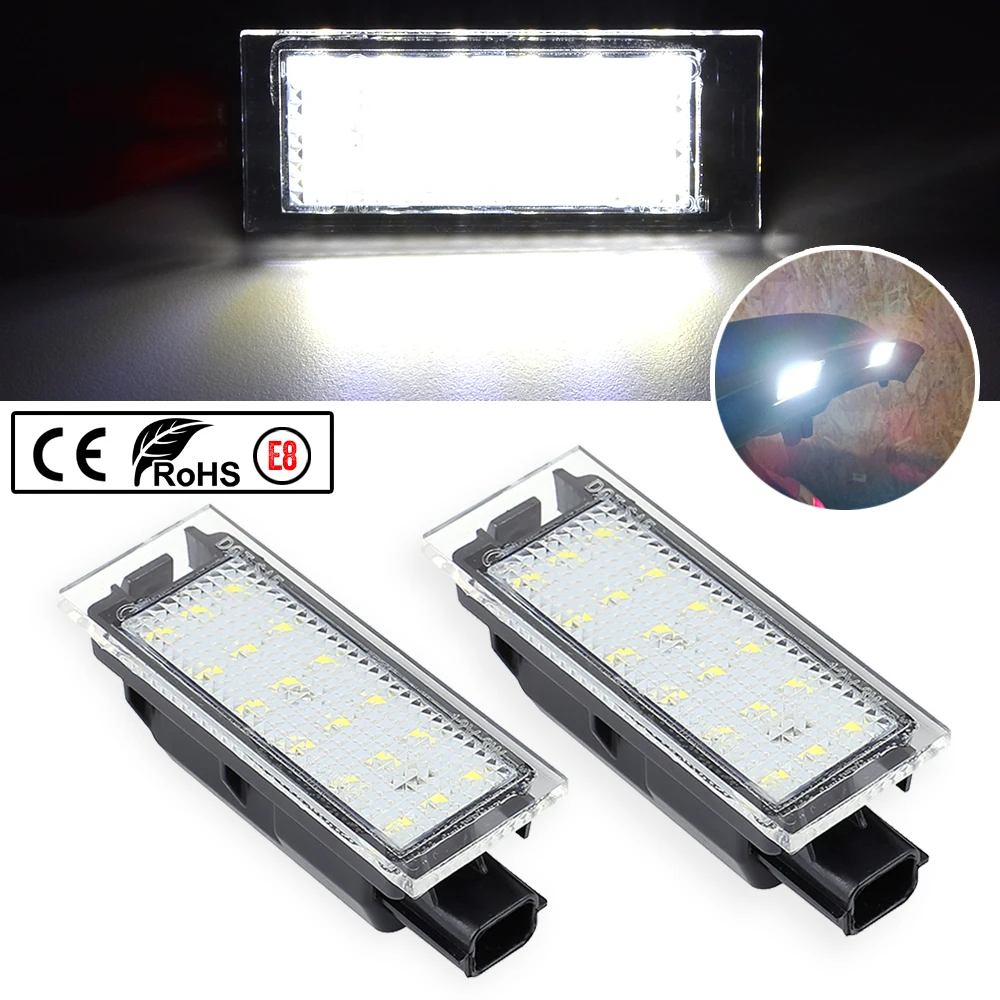 

2Pcs Car LED Number License Plate Light For Renault Megane 2 Clio 3 Laguna 2 Espace 4 Twingo Master Vel Satis White 18LED Lamp