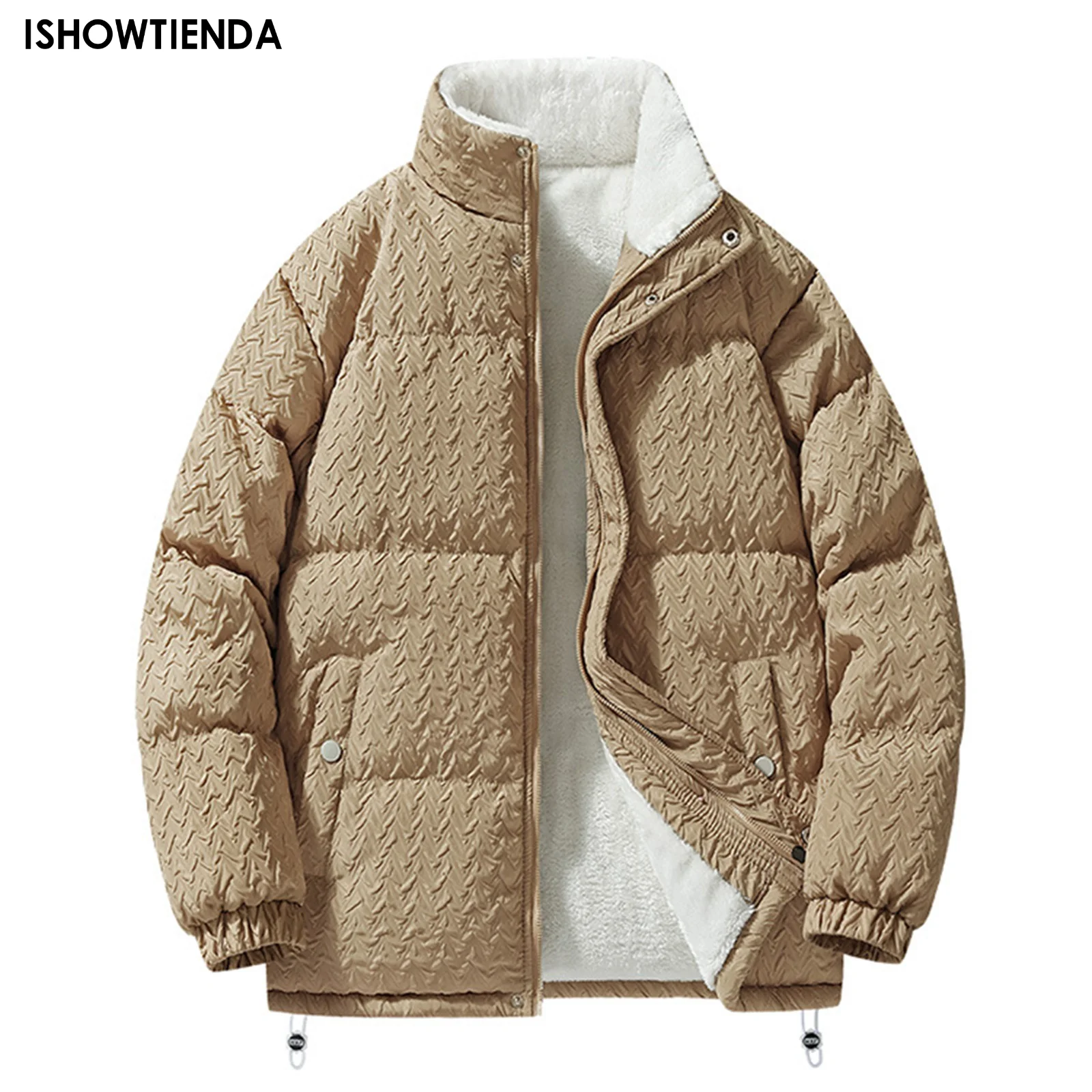 

Мужская теплая куртка на молнии, повседневная однотонная куртка на хлопковом наполнителе, модная свободная Удобная утепленная парка, зима 2023