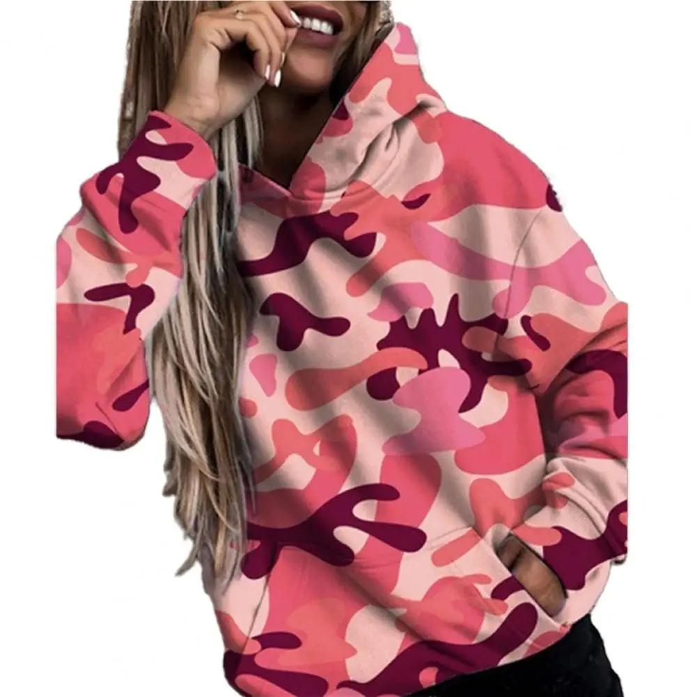 

Женские толстовки, Повседневная теплая толстовка с длинным рукавом и капюшоном с персонализированным принтом, камуфляжная толстовка с кап...
