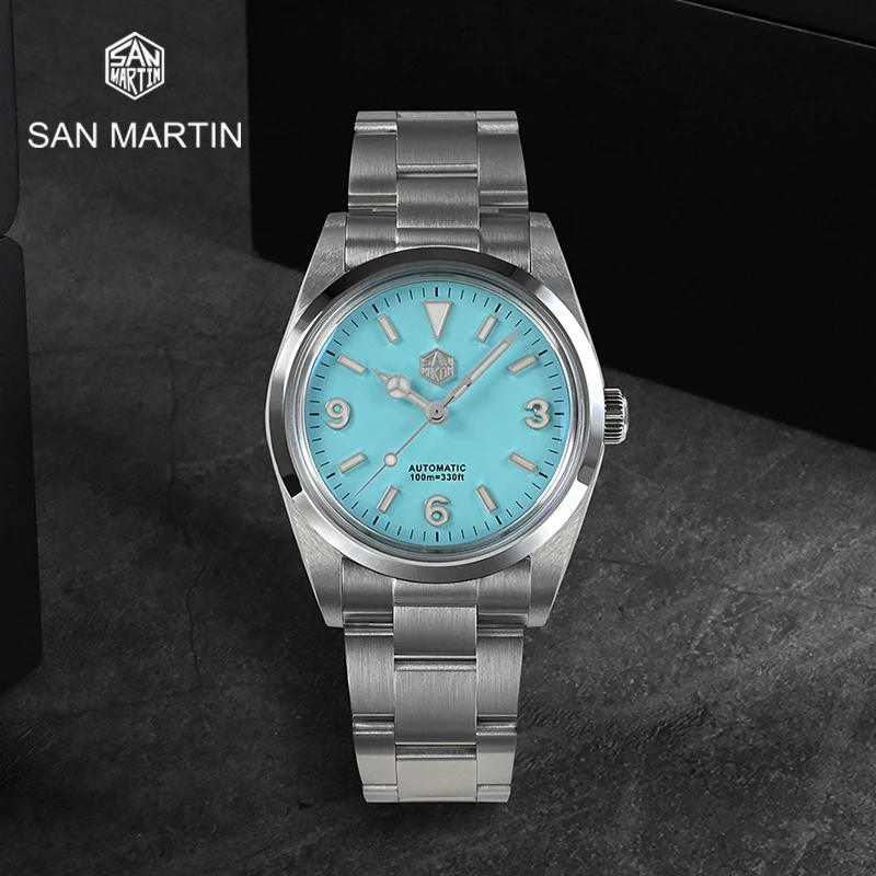 

San Martin 36mm Explore Climbing Series Vintage Men Sport Watch Luxury Sapphire PT5000 Automatic Mechanical 10Bar BGW-9 SN021-G