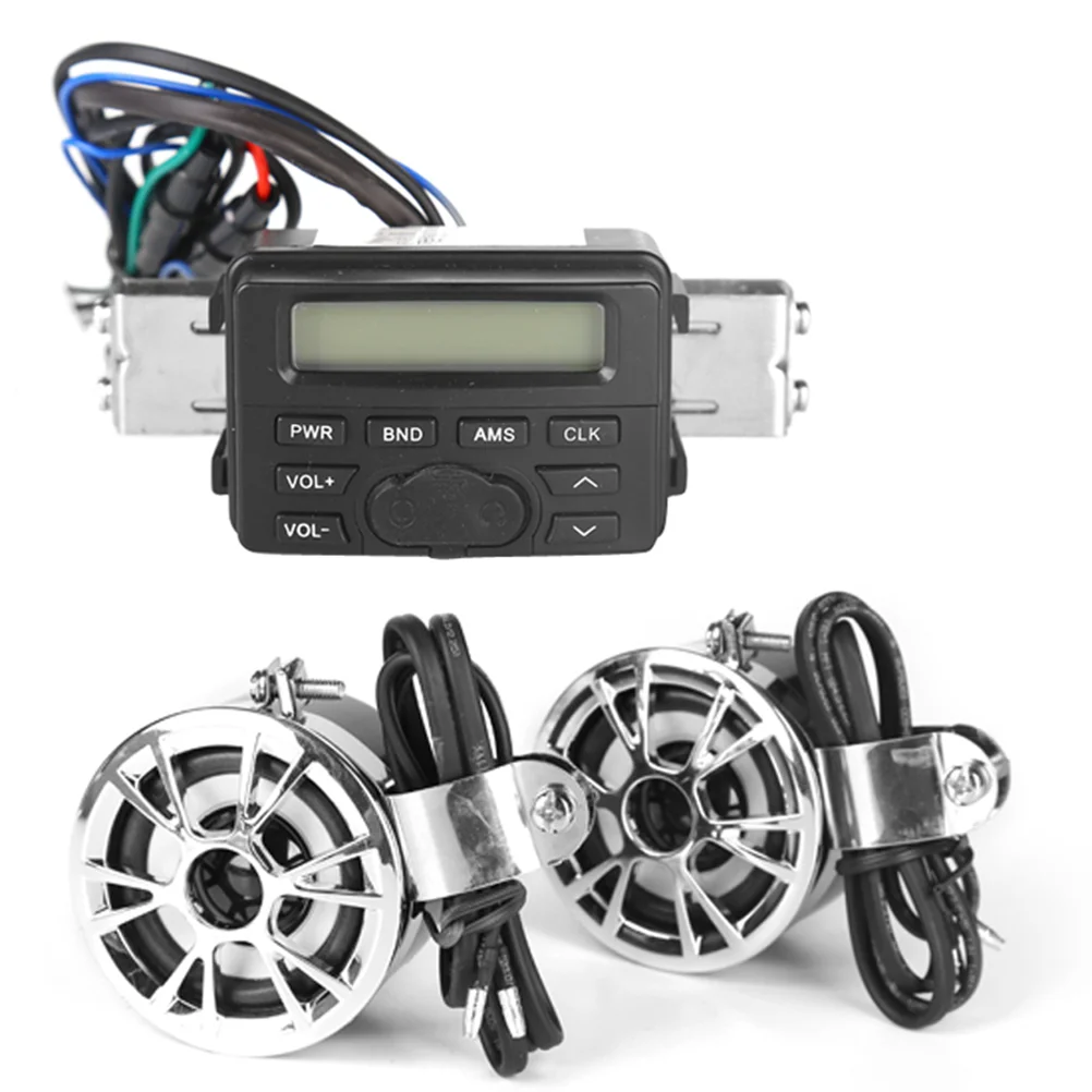 

1 Set of 3 Pcs Motorcycle Audio Weatherproof Speaker System MP3 Two Speakers Amplifier Sound System