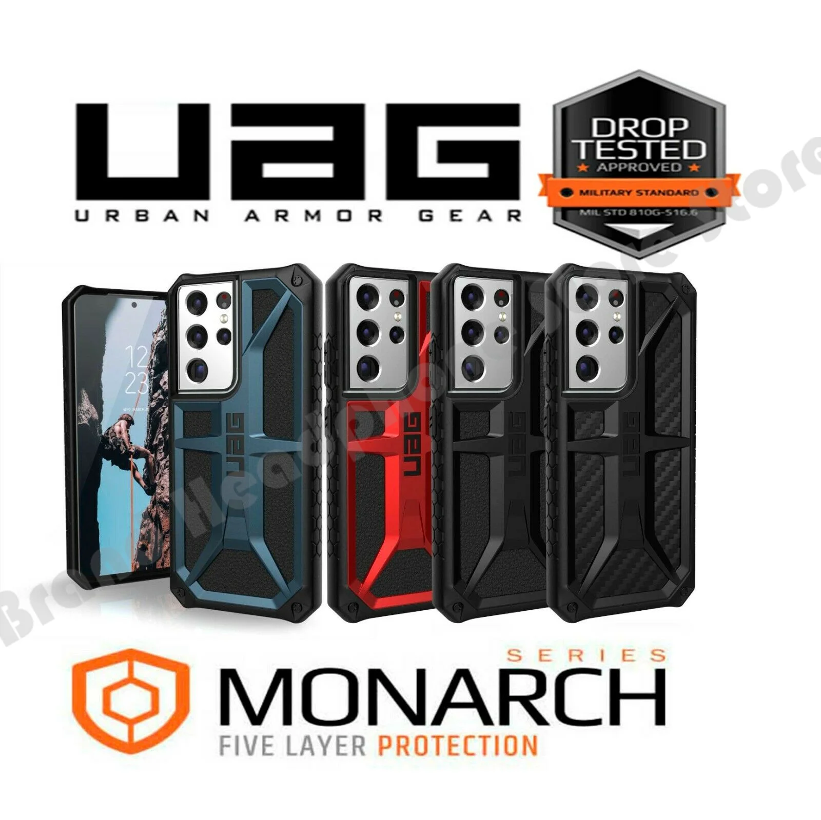 

UAG Urban Armor Gear Monarch Carbon Fiber Samsung Galaxy S21 Ultra 5G Rugged Case Cover Hard Case for Galaxy S21 Plus + S21