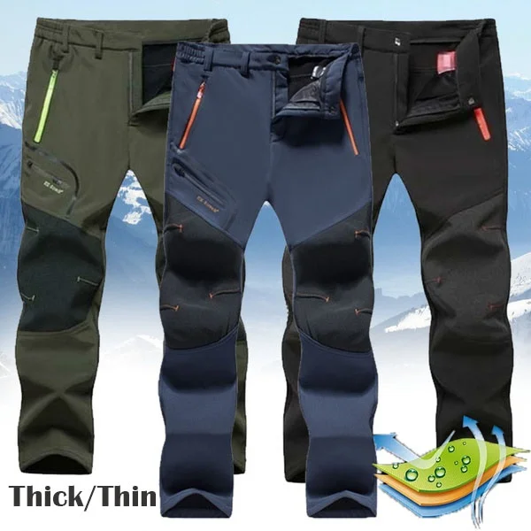 EU Size Hiking Pants Men Women Waterproof Softshell Outdoor Trousers Sports Camping Trekking Fish Cycling Ski Fleece Pants