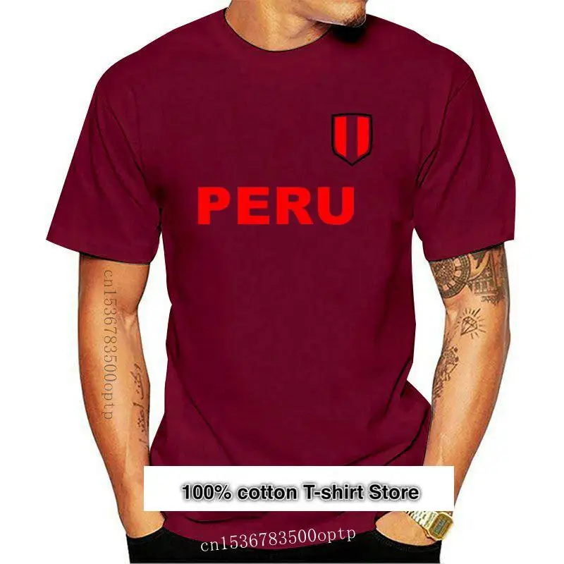 

Camiseta negra de манга corta a la moda, 2020 хлопок, футболки с рисунком, индивидуально изготовленные футболки, оснащение Перу, 100%
