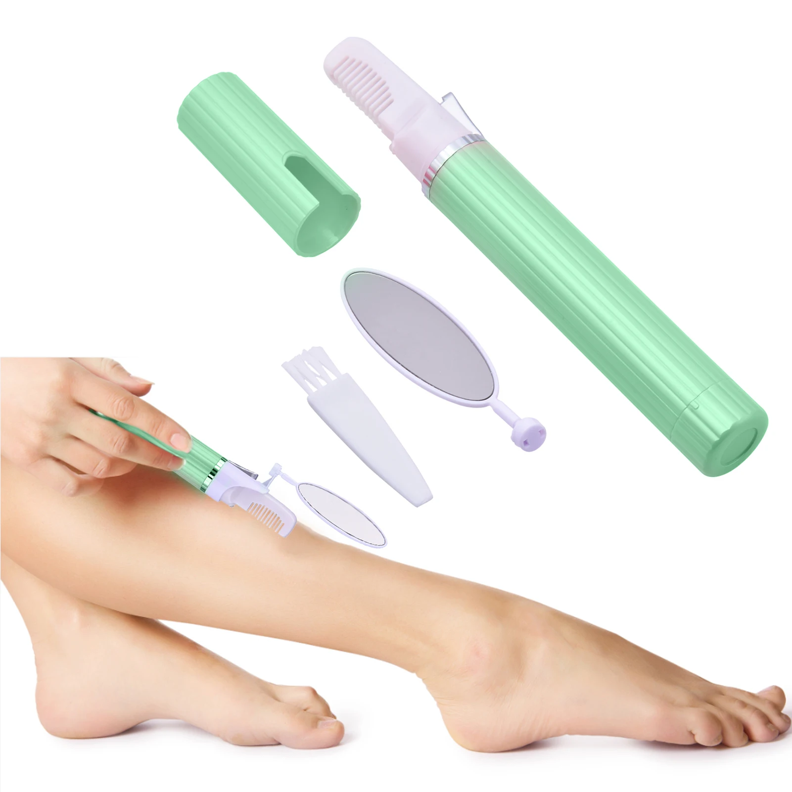 

Portable Electric Trimmer Female Body Facial Lipstick Shape Hair Removal Women Painless Razor Shaver 2 Colors