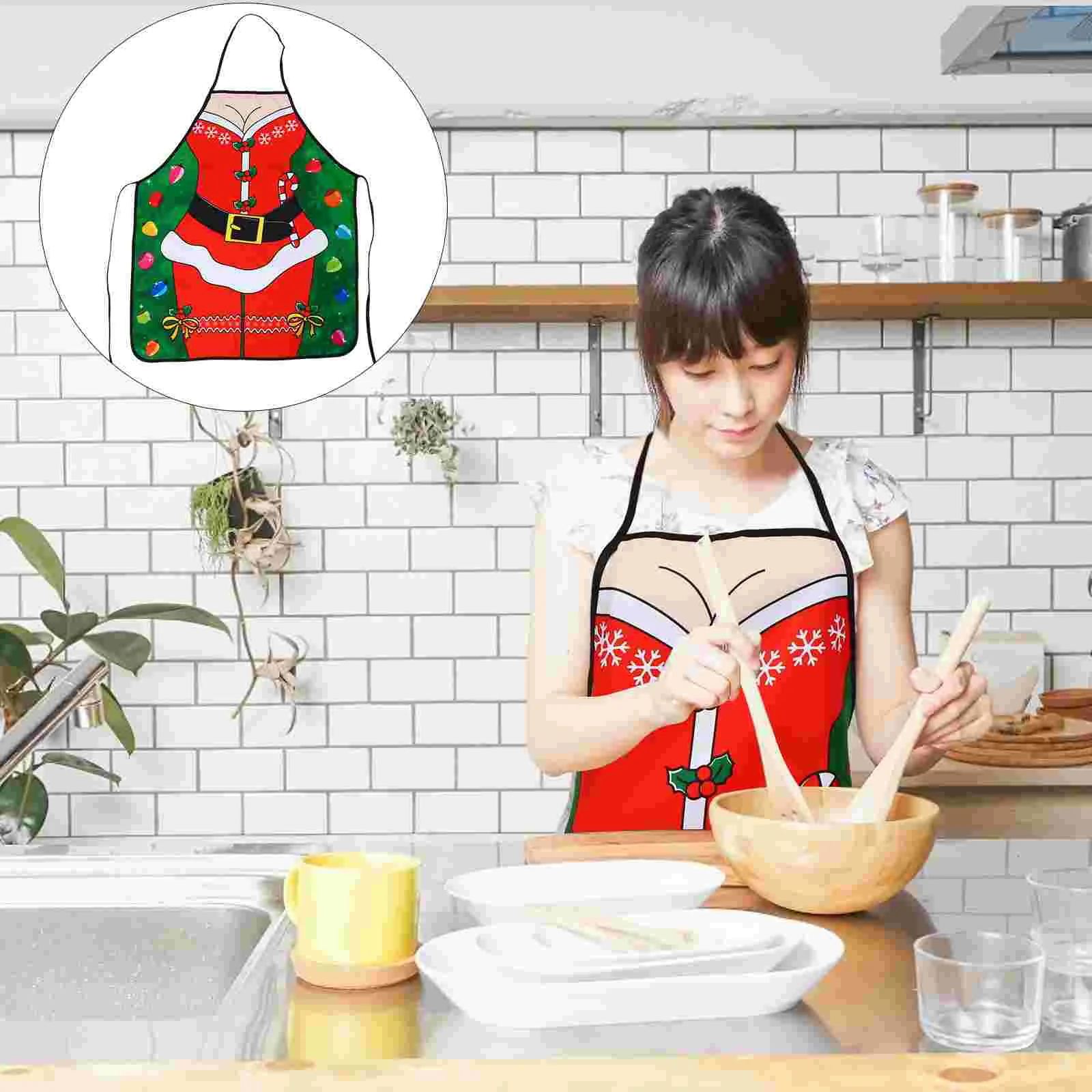 

Apron Christmas Aprons Funny Elfwomen Men Kitchen Costume Chritmas Housework Workshop Craft Waist Baking Nativity Hanging Neck