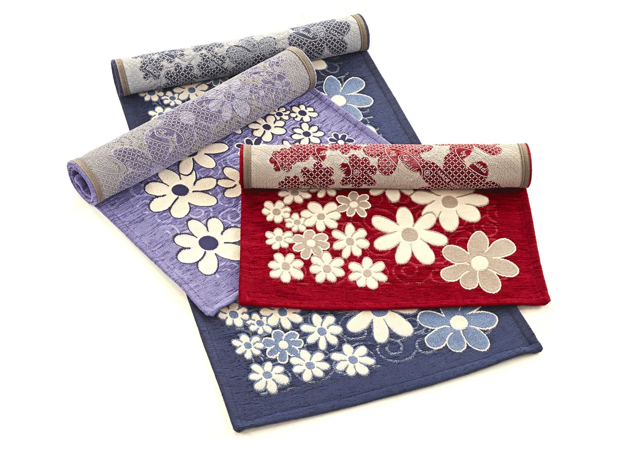 Ковровая дорожка для кухни нескользящая устойчивая к пятнам моющаяся ромашка