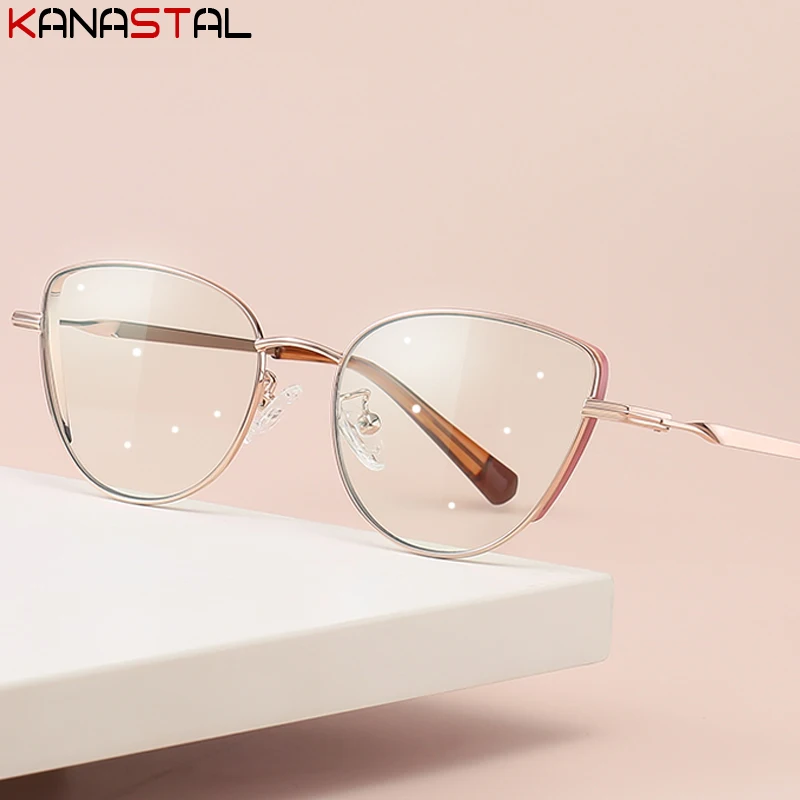 

Очки женские прозрачные в металлической оправе с защитой от сисветильник