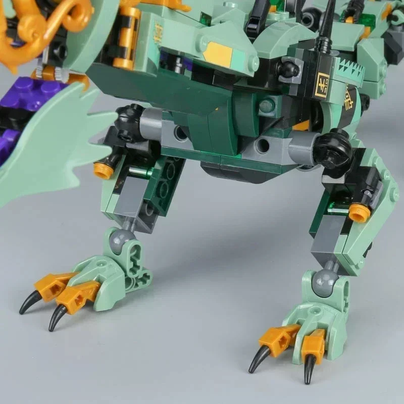 Строительные блоки MOC Mecha Dragon Fit 70612 игрушки для детей зеленый механический дракон