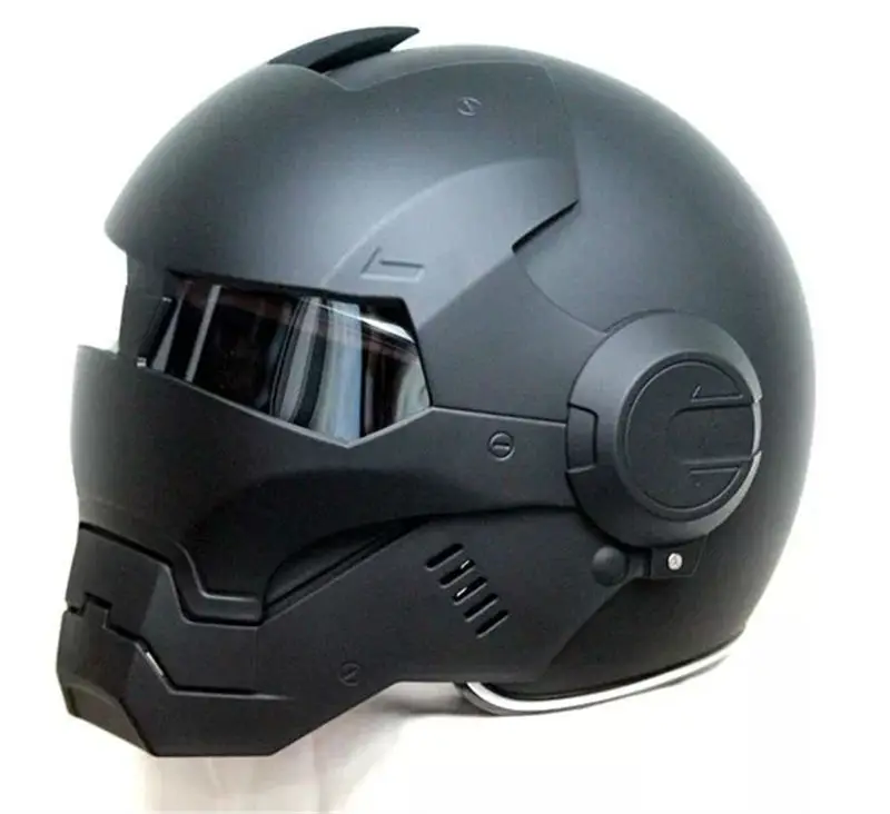

Top Hot Black MASEI IRONMAN Iron Man Helmet Motorcycle Helmet Half Helmet Open Face Helmet Casque Motocross 610 SIZE:M L XL